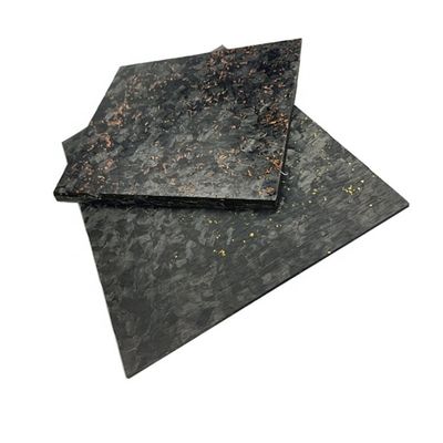 Folha de ouro forjada de fibra de carbono 50% padrão de forja de tecido brilhante