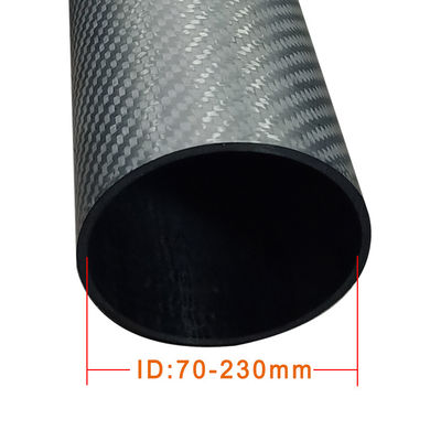 Tubos de fibra de carbono de grande dimensão com tubo cônico de 80 mm a 100 mm com 100% de carbono