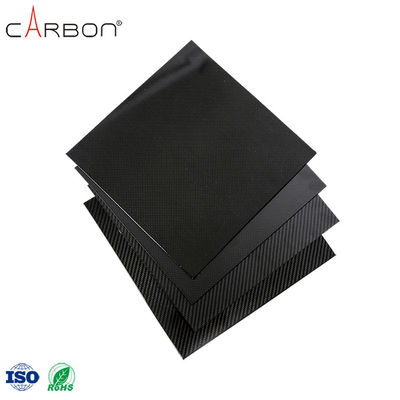 Placa de folha de fibra de carbono termoplástica de padrão 12K para suporte de arco em cor preta