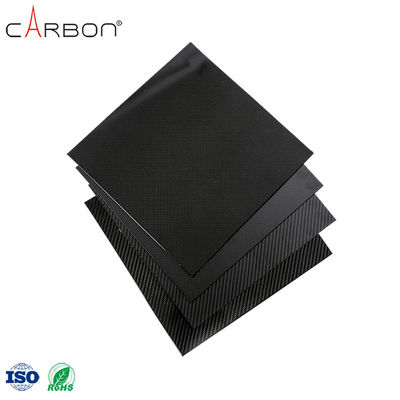 Placa de folha de fibra de carbono termoplástica de padrão 12K para suporte de arco em cor preta