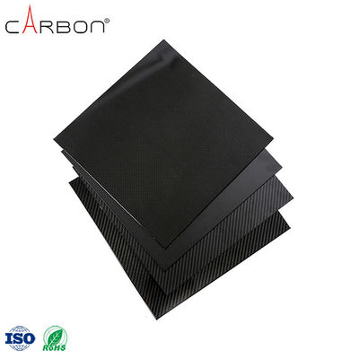Placa de folha de fibra de carbono termoplástica de padrão 12K para suporte de arco em cor preta