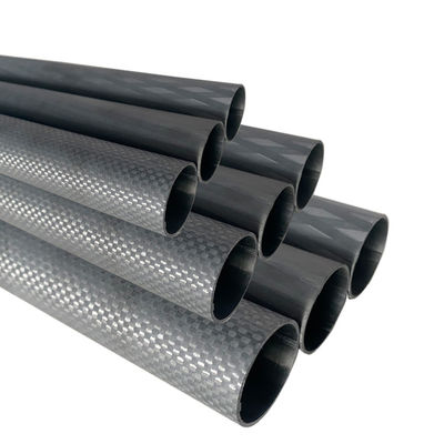 98% de teor de C Tubo personalizável de fibra de carbono com inserção de rosca de latão de aço inoxidável