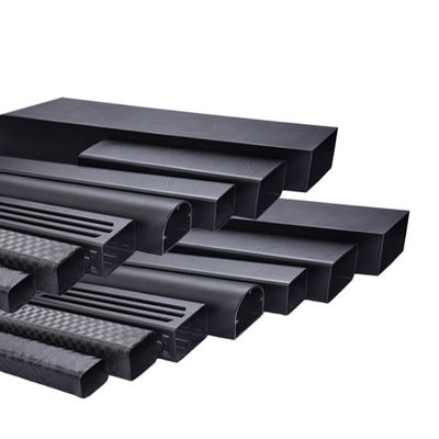 Tubo oval quadrado de fibra de carbono com teor de cinzas de 0,025% a 0,05% e comprimento personalizável