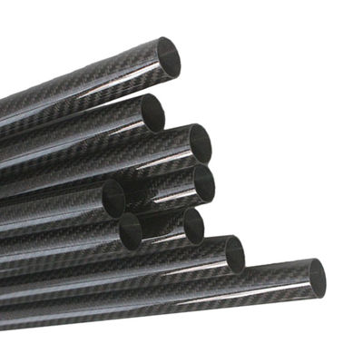 Tubos de fibra de carbono aceitáveis para OEM com resina epoxi e material de fibra de carbono 3K