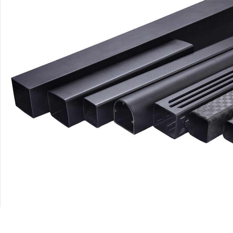 Tubo oval quadrado de fibra de carbono com teor de cinzas de 0,025% a 0,05% e comprimento personalizável