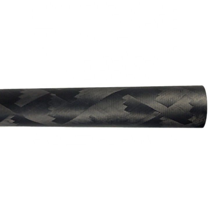 98% de teor de C Fibra de carbono não volátil Tubos hexagonais de 25 mm 3K Tubos ovais de carbono